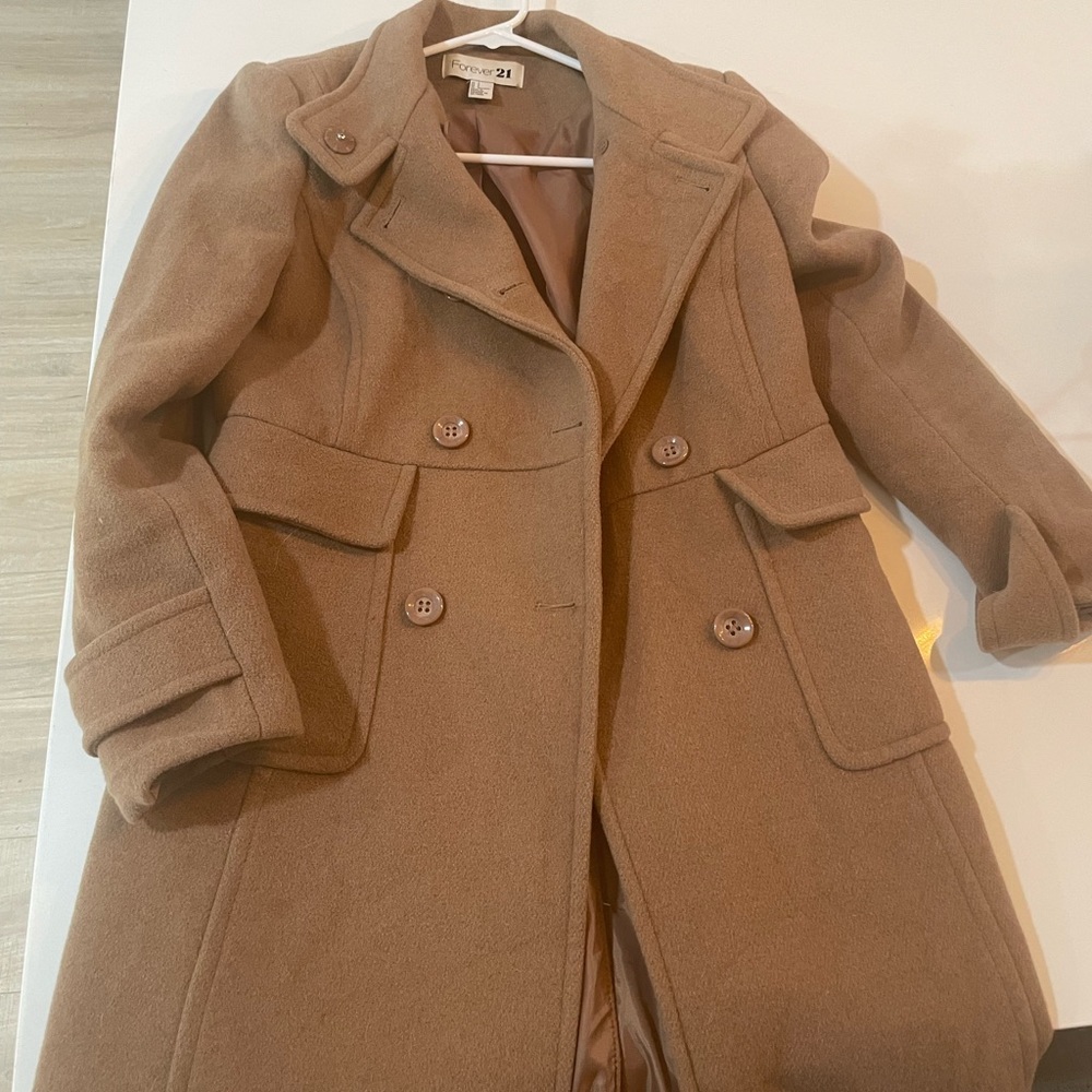 Forever 21 tan peacoat size s